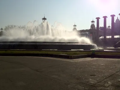 the famous fountains in Montjuic, Barcelona