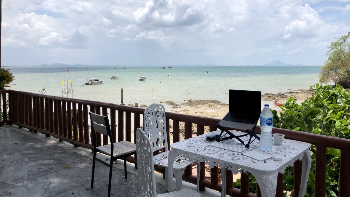 working at krabi beach