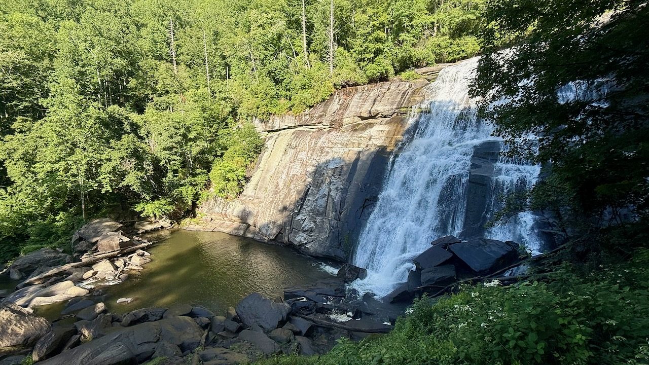 A waterfall on the hike at Gorges State Park, North Carolina