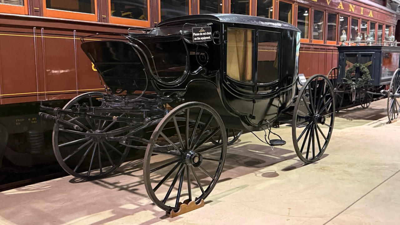 Antique carriage on display at the Railroad Museum of Pennsylvania